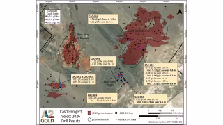 A2Gold Reports Record 141.10 g/t Gold Intercept at Eastside's Castle Target