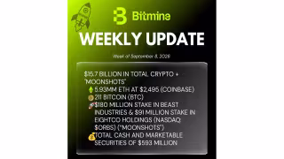 Bitmine's Crypto Holdings Hit $15.7B, Nears 5% of ETH Supply