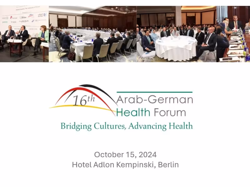 16th Arab-German Health Forum to Focus on Bridging Cultures and Advancing Health