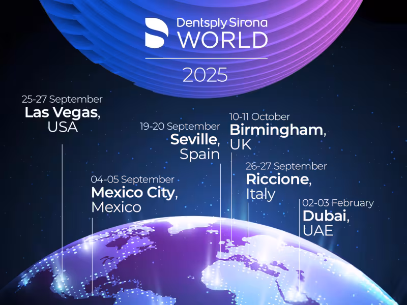Dentsply Sirona Expands Global Footprint with Six DS World Events in 2025 to Advance Connected Dental Education
