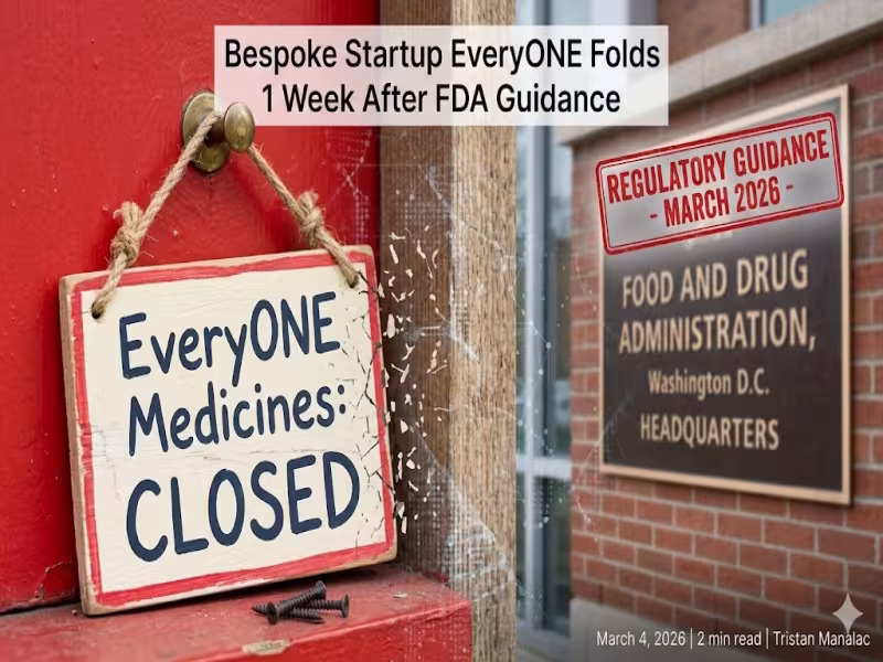 EveryONE Medicines shuts down, raising questions on FDA bespoke pathway scalability for ultra-small patient populations