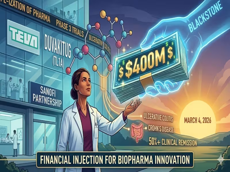 Teva taps $400M Blackstone financing to accelerate duvakitug development and de-risk late-stage execution with Sanofi