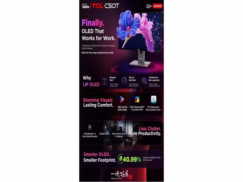 Lenovo's New OLED Monitor Wins Three IFA 2026 Awards