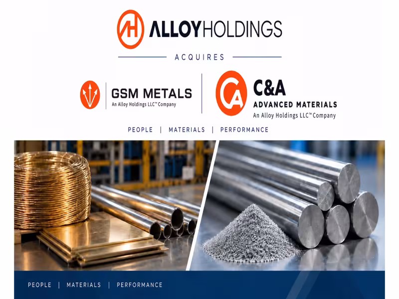 Alloy Holdings Acquires GSM Metals, Cimini & Associates