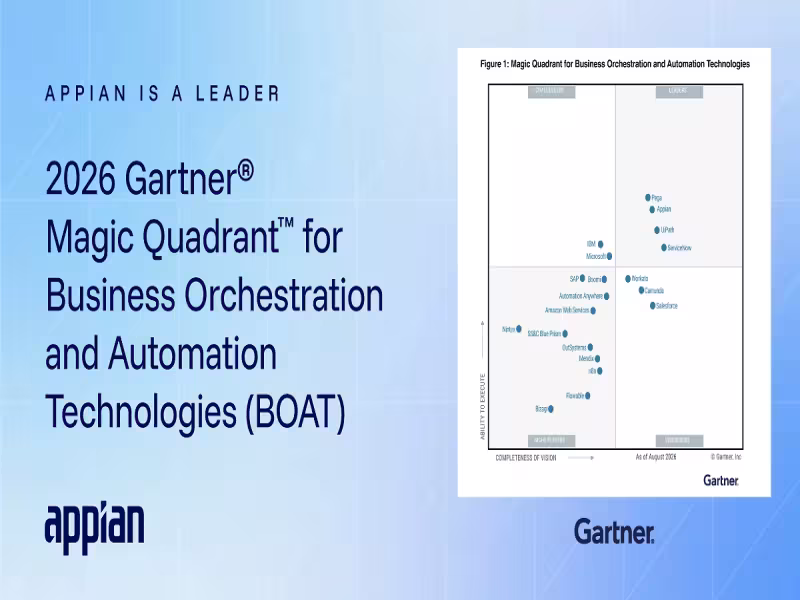 Appian Ranks #1 in Gartner's 2026 BOAT Critical Capabilities Report