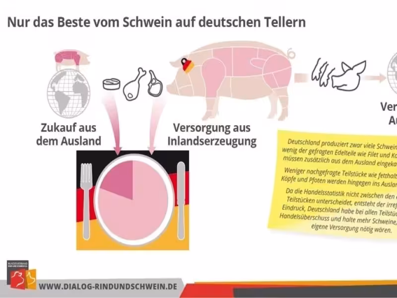 German Pork Self-Sufficiency Falls to 80% for Premium Cuts