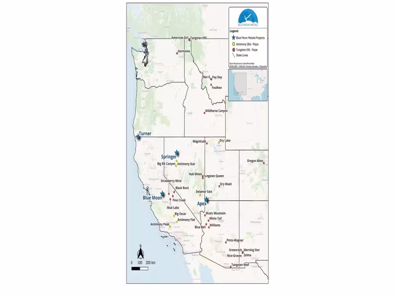 Blue Moon Acquires Turner VMS Project, Eyes 1,800 TPD Nevada Mill