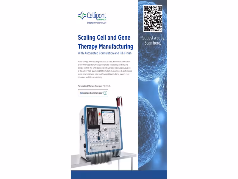 Cellipont, Xiogenix Data Show 98-103% Accuracy in Automated Cell Therapy Fill-Finish