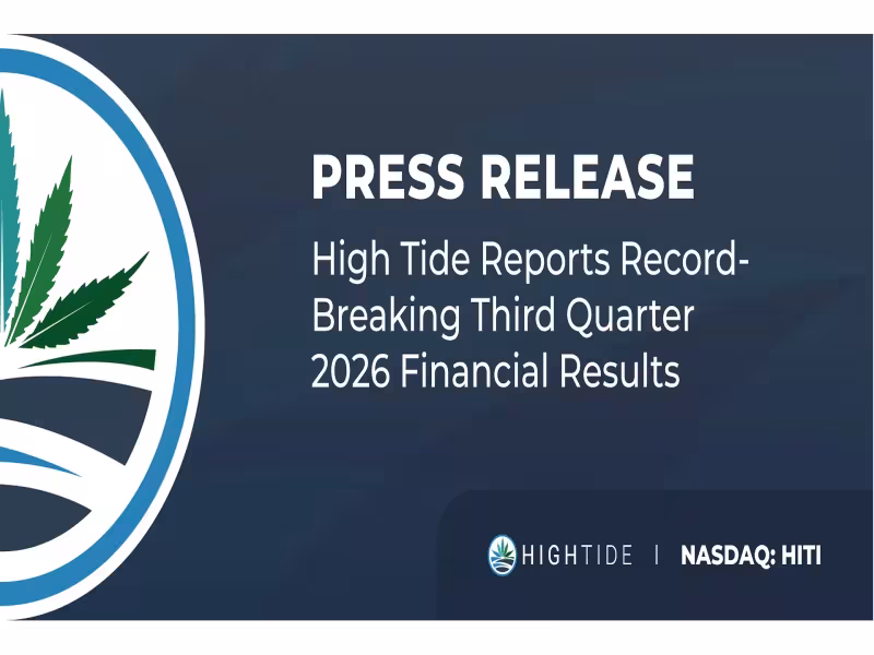 High Tide Posts Record $198.8M Quarterly Revenue, Nears $800M Run Rate