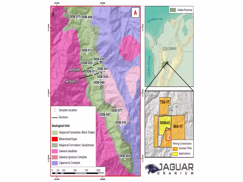 Jaguar Uranium Reports Rare Earth-Uranium Assays at Colombia's Berlin Project