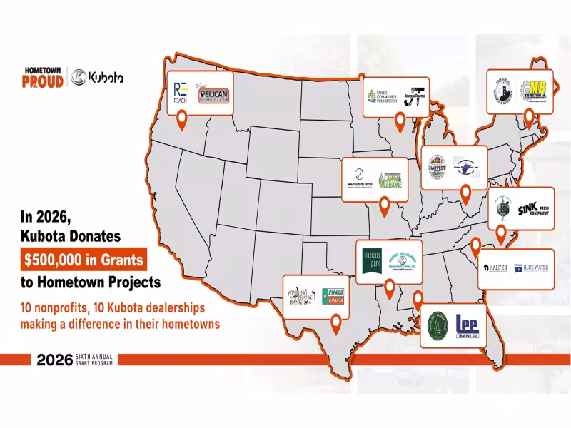 Kubota Awards $500,000 to 10 Nonprofits via Hometown Proud Grants