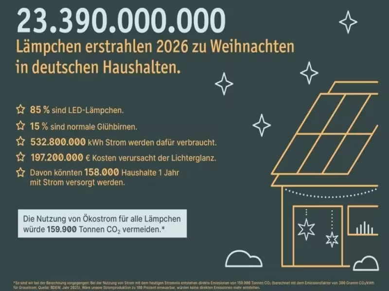 German Christmas Lighting Hits Record 23.39 Billion Bulbs, Power Use Climbs