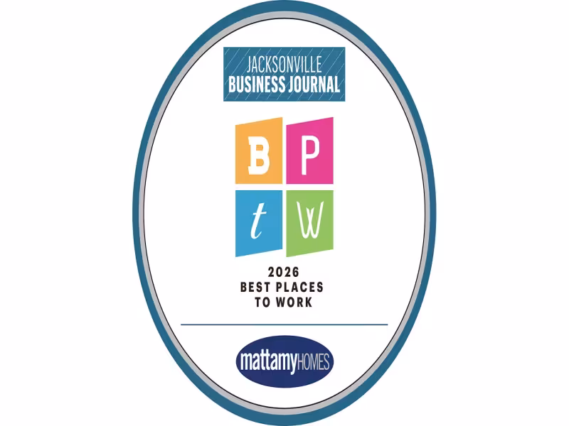 Mattamy Homes Jacksonville Named Best Place to Work 2026