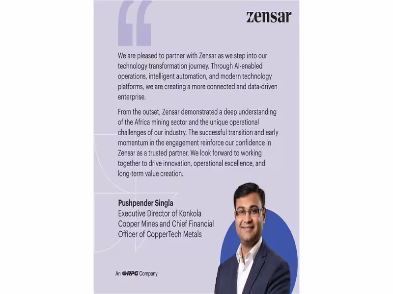 Zensar Enters Zambia via Tech Deal with Konkola Copper Mines
