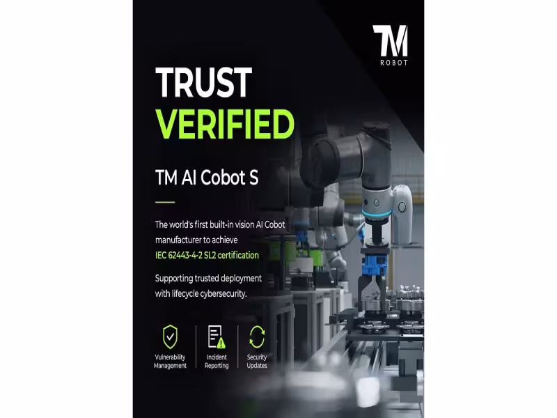 Techman Robot Wins First-Ever IEC 62443-4-2 SL2 Cert for Vision AI Cobots