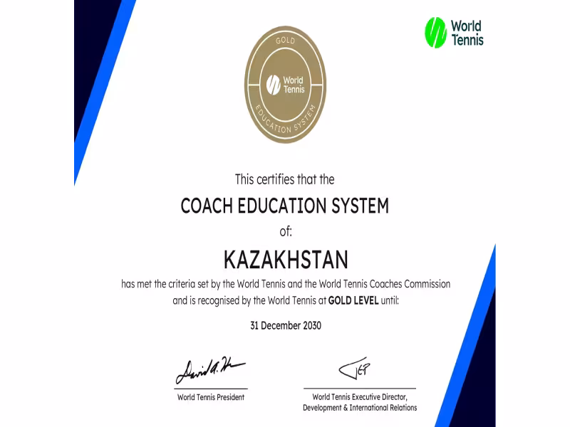 World Tennis Grants Kazakhstan Gold-Level Coach Education Status