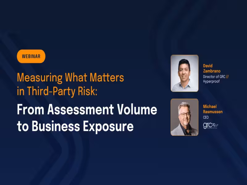 Hyperproof, GRC 20/20 Host Nov. 17 Webinar on TPRM Business Exposure