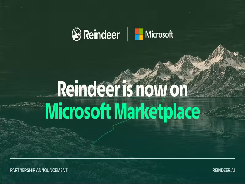Reindeer Lists AI Agents on Microsoft Marketplace, Joins Pegasus